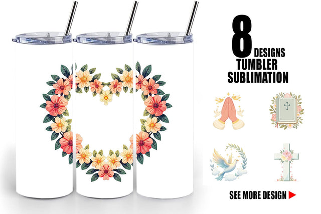 Tumbler Faithful Pastels Sublimation artnoy 