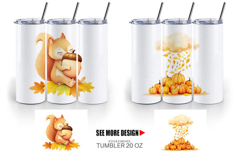 Tumbler Fall Watercolor Set Sublimation artnoy 