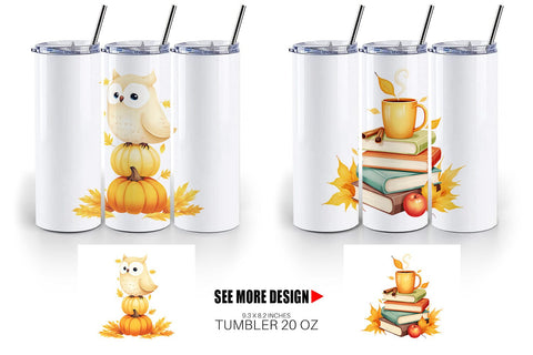 Tumbler Fall Watercolor Set Sublimation artnoy 