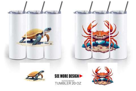 Tumbler Fantasy Sea Creatures Sublimation artnoy 