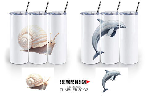 Tumbler Fantasy Sea Creatures Sublimation artnoy 