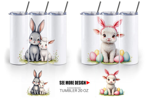 Tumbler Farmhouse Baby Animals Sublimation artnoy 
