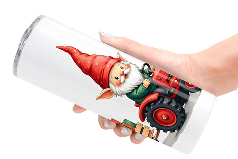 Tumbler Farmhouse Christmas Gnomes Watercolor Sublimation artnoy 