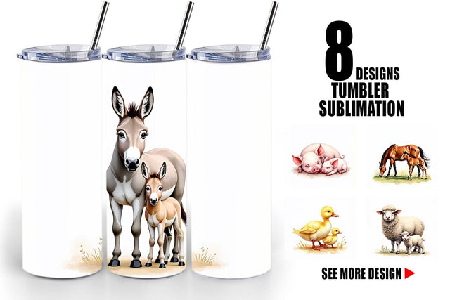 Tumbler Farmyard Babies Sublimation artnoy 