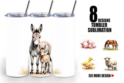 Tumbler Farmyard Babies Sublimation artnoy 