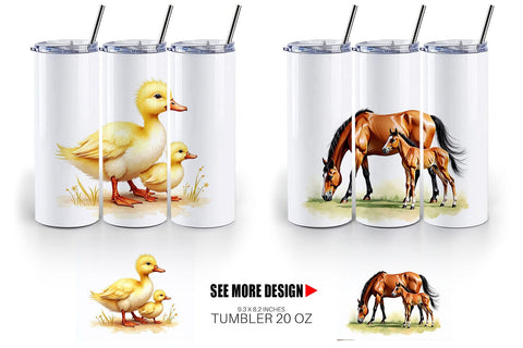 Tumbler Farmyard Babies Sublimation artnoy 