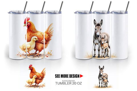 Tumbler Farmyard Babies Sublimation artnoy 