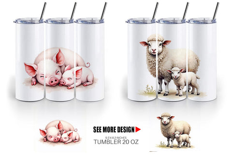 Tumbler Farmyard Babies Sublimation artnoy 