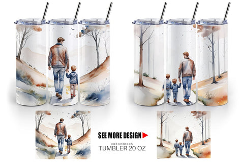 Tumbler Father Day Watercolor Sublimation artnoy 