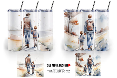 Tumbler Father Day Watercolor Sublimation artnoy 