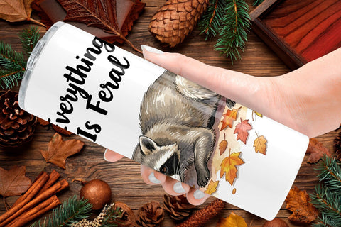 Tumbler Feral Raccoon Chaotic Whimsigoth Sublimation artnoy 