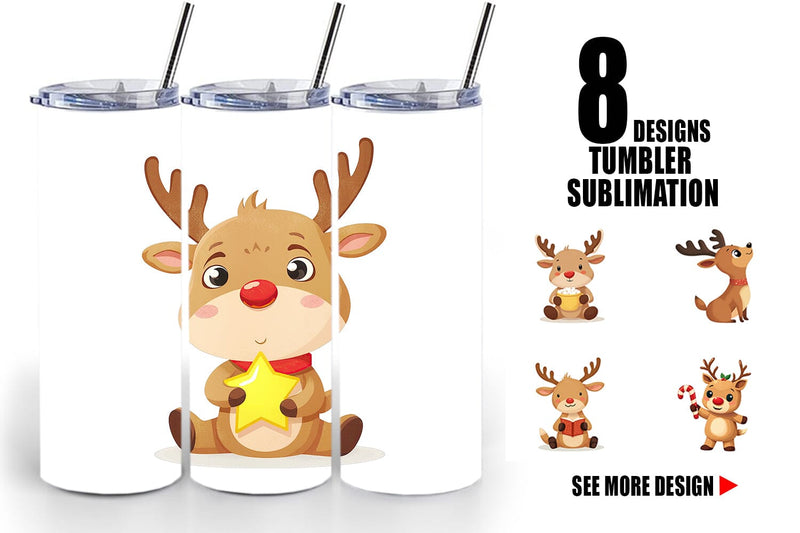 Tumbler Festive Baby Rudolf Sublimation artnoy 