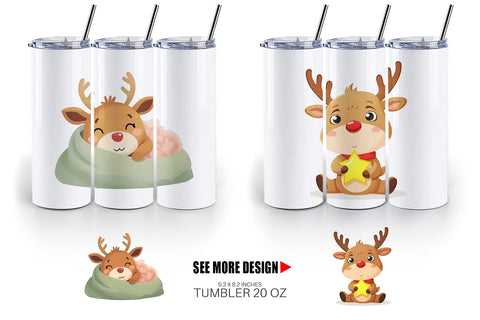 Tumbler Festive Baby Rudolf Sublimation artnoy 