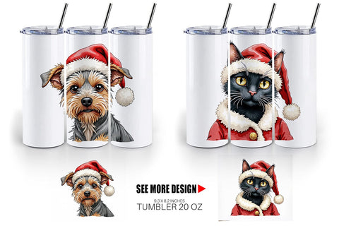 Tumbler Festive Furry Friends Sublimation artnoy 