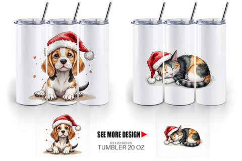 Tumbler Festive Furry Friends Sublimation artnoy 
