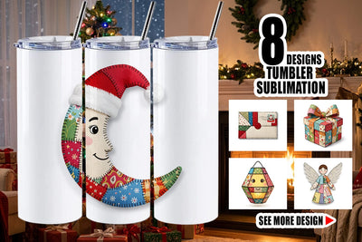 Tumbler Festive Handcrafted Patchwork Sublimation artnoy 