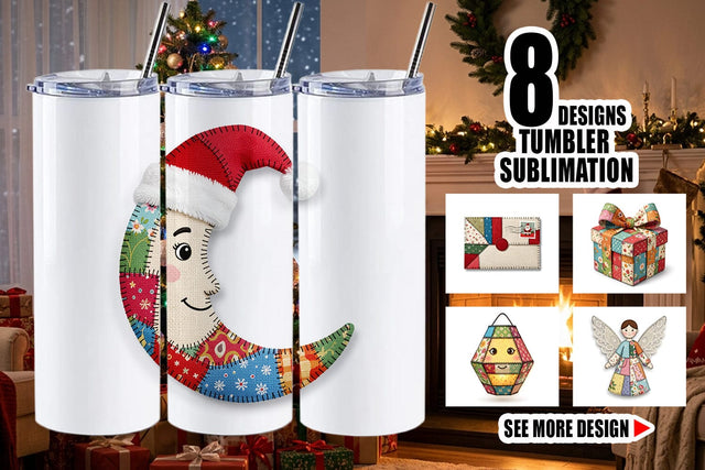 Tumbler Festive Handcrafted Patchwork Sublimation artnoy 