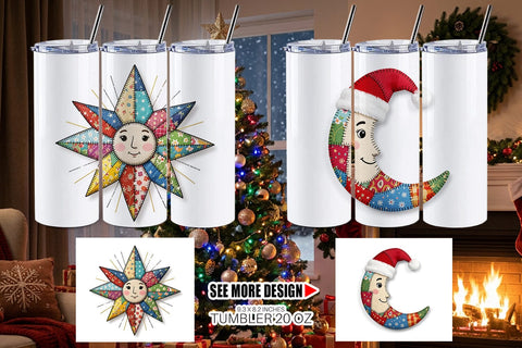 Tumbler Festive Handcrafted Patchwork Sublimation artnoy 