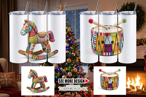 Tumbler Festive Handcrafted Patchwork Sublimation artnoy 