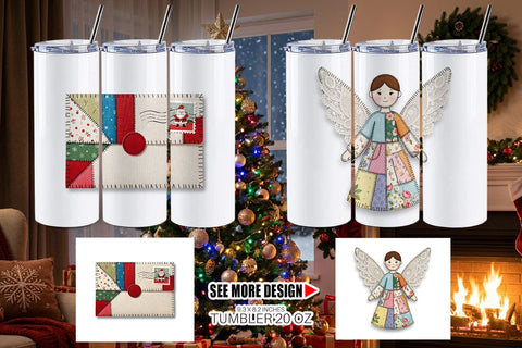 Tumbler Festive Handcrafted Patchwork Sublimation artnoy 