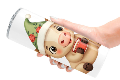 Tumbler Festive Highland Calf Sublimation artnoy 