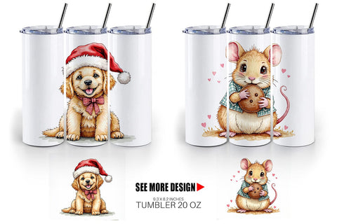 Tumbler Festive Patchwork Pets Sublimation artnoy 