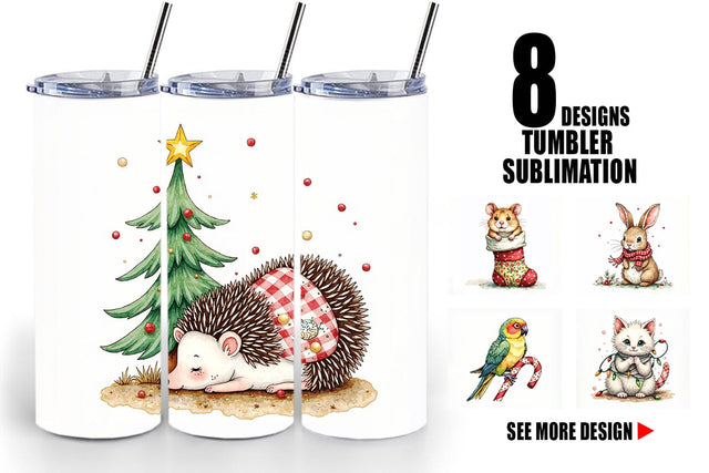 Tumbler Festive Patchwork Pets Sublimation artnoy 