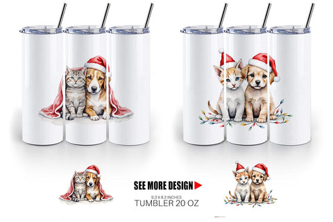 Tumbler Festive Pets Sublimation artnoy 