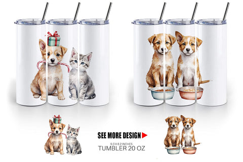 Tumbler Festive Pets Sublimation artnoy 