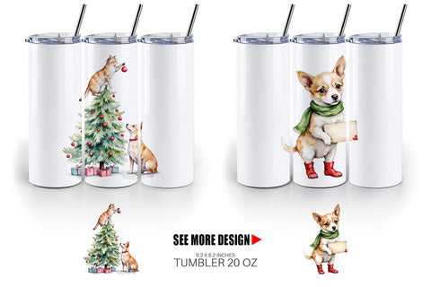 Tumbler Festive Pets Sublimation artnoy 