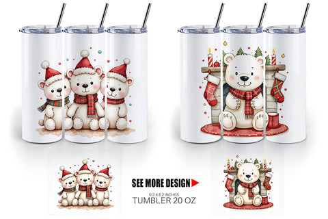 Tumbler Festive Polar Wonders Sublimation artnoy 