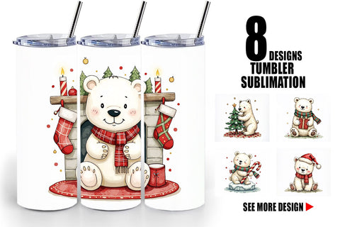 Tumbler Festive Polar Wonders Sublimation artnoy 