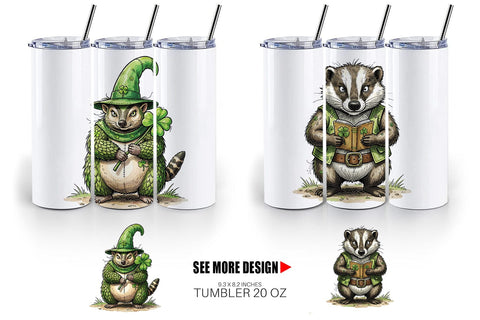 Tumbler Festive St Paddys Fauna Sublimation artnoy 