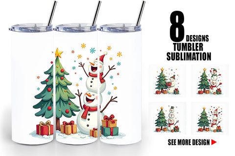 Tumbler Festive Winter Whimsy Sublimation artnoy 