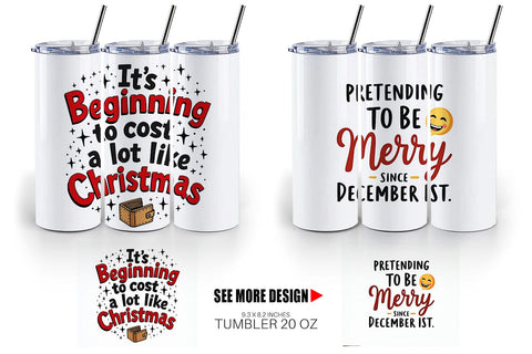 Tumbler Festively Fed Up Relatable Holiday Stress Quotes Sublimation artnoy 