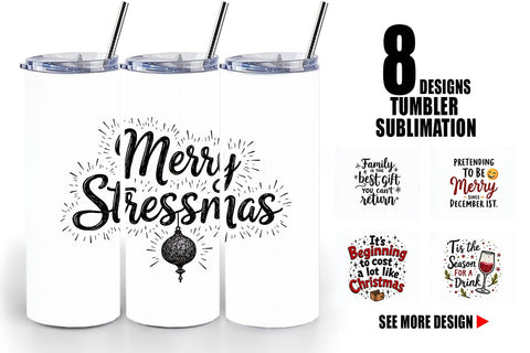 Tumbler Festively Fed Up Relatable Holiday Stress Quotes Sublimation artnoy 