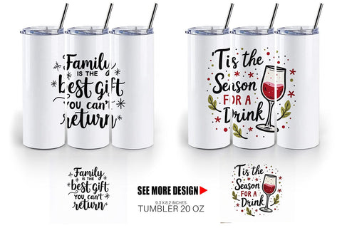 Tumbler Festively Fed Up Relatable Holiday Stress Quotes Sublimation artnoy 