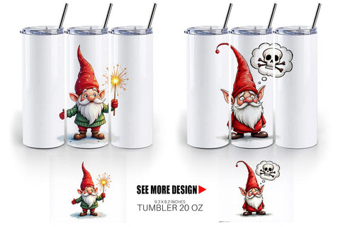 Tumbler Festively Jaded: Cynical Gnome Sublimation artnoy 