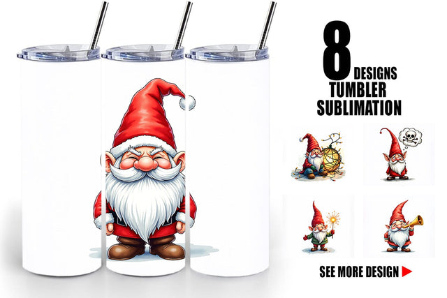 Tumbler Festively Jaded: Cynical Gnome Sublimation artnoy 