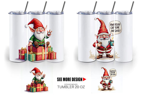 Tumbler Festively Jaded: Cynical Gnome Sublimation artnoy 