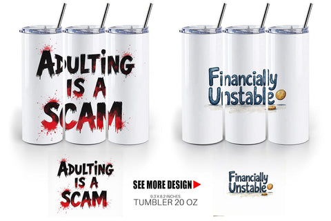 Tumbler Financially Questionable Humor Sublimation artnoy 