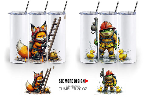 Tumbler Firefighter Chaos Critters Sublimation artnoy 