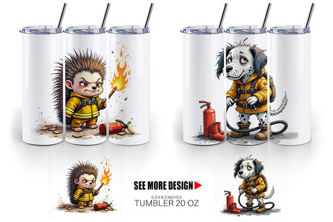 Tumbler Firefighter Chaos Critters Sublimation artnoy 