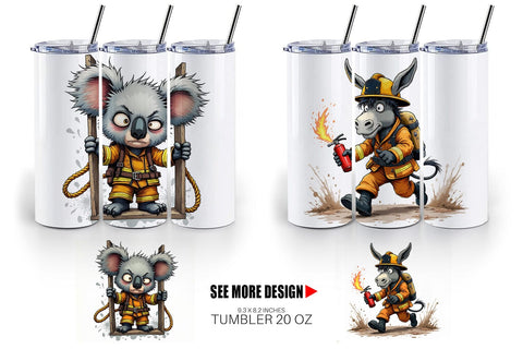 Tumbler Firefighter Chaos Critters Sublimation artnoy 