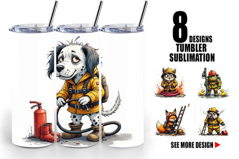 Tumbler Firefighter Chaos Critters Sublimation artnoy 