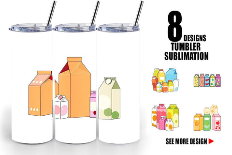 Tumbler Flavored Milk Carton Sublimation artnoy 