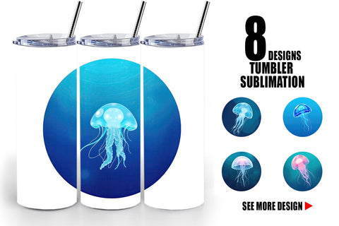 Tumbler Floating Jellyfish Sublimation artnoy 