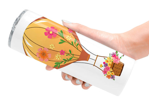 Tumbler Floral Hot Air Balloon Sublimation artnoy 