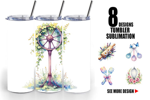 Tumbler Floral Kitchen Tools Decor Sublimation artnoy 