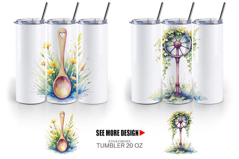 Tumbler Floral Kitchen Tools Decor Sublimation artnoy 
